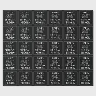 GLÜCKLICHER 94. GEBURTSTAG; Art-Déco-Stil mit Indi Geschenkpapier