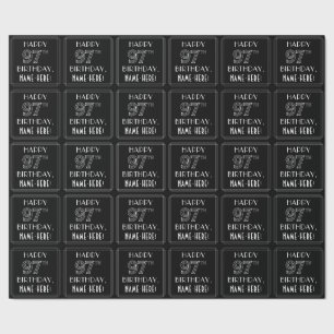 GLÜCKLICHER 97. GEBURTSTAG; Art-Déco-Stil mit Indi Geschenkpapier