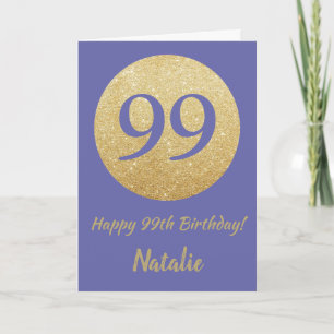 Glücklicher 99. Geburtstag und Gold Glitzer Karte