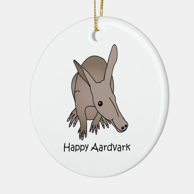 Glücklicher Aardvark Keramikornament (Links)