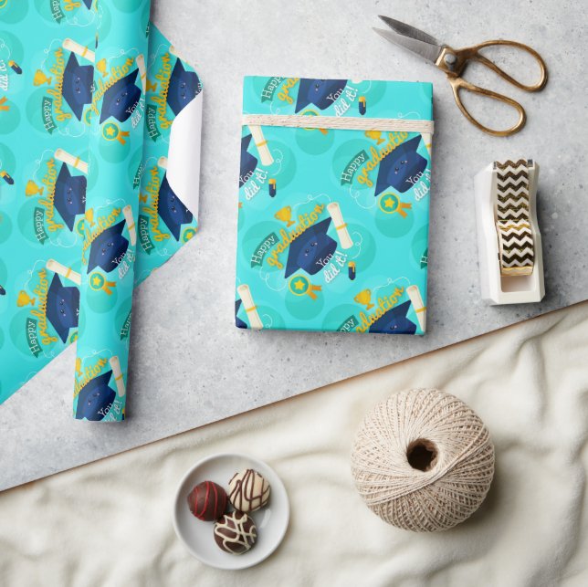 Glücklicher Abschluss, dass du es getan hast Geschenkpapier (Kunsthandwerk)