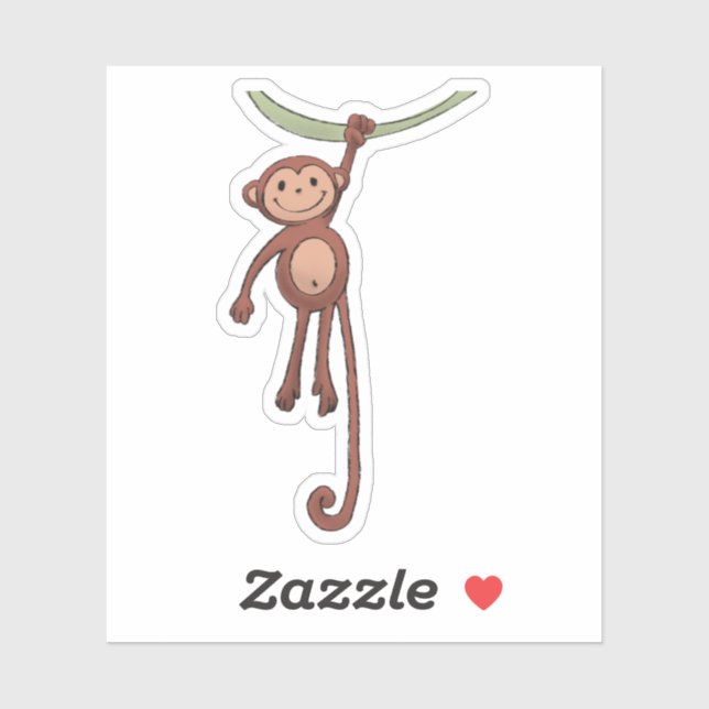 glücklicher Affe Aufkleber (Blatt)