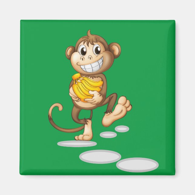 glücklicher Affe Magnet (Vorne)