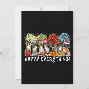 Glücklicher Alles Boxer Hund Jahreszeiten Ganzes J Einladung