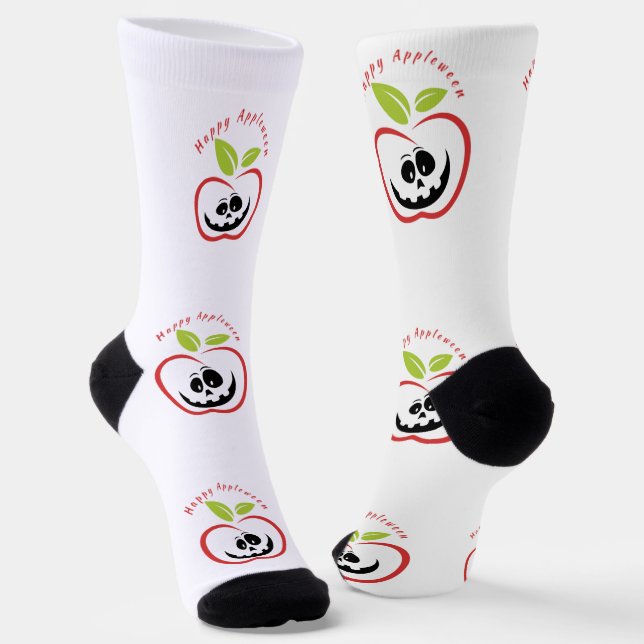 Glücklicher Apfelween Jack O'lantern Donner_Cove Socken (Gewinkelt)