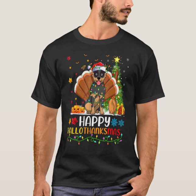 Glücklicher Australian Cattle Dog Hellothanksmas T-Shirt (Vorderseite)