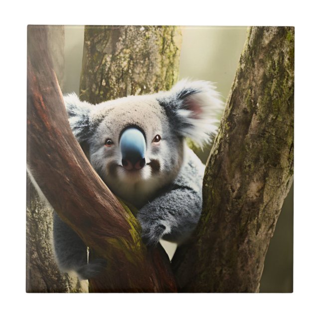 Glücklicher australischer Koala-Bär in Bäumen, Ker Fliese (Vorderseite)