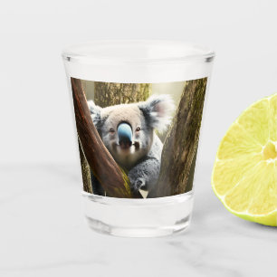 Glücklicher australischer Koala-Bär in Tree, Shot  Schnapsglas