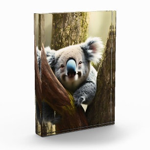 Glücklicher australischer Koala in Tree, Foto Bloc