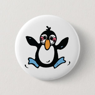 glücklicher Baby Pinguin Button