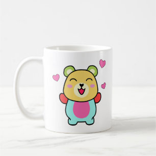Glücklicher, Baby Teddy Bär mit Liebe Herz. Kaffeetasse