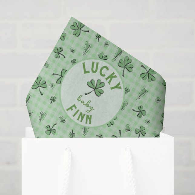 Glücklicher Babyjunge St. Patrick’s Day Seidenpapier (Geschenk Tasche)