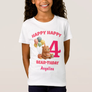 GLÜCKLICHER BÄR•GEBURTSTAG Teddybär 4. Geburtstag T-Shirt