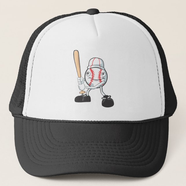 Glücklicher Baseball-Spieler Truckerkappe (Vorderseite)