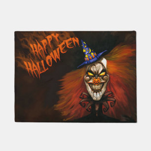 Glücklicher beängstigender Clown Halloweens Fußmatte
