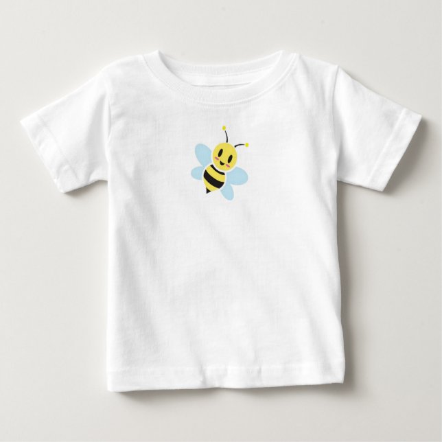 Glücklicher Bienen-Baby-Spielanzug Baby T-shirt (Vorderseite)