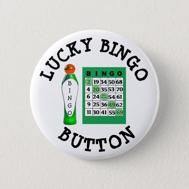 Glücklicher BINGO Knopf-Green Card-Knopf Button (Vorderseite)