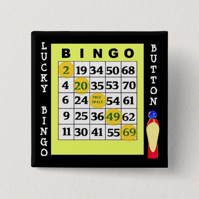 Glücklicher BINGO Knopf-Green Card-Knopf Button (Vorderseite)
