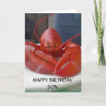 GLÜCKLICHER BIRTHDAY SON (Sprecher Lobster) Karte<br><div class="desc">Schicken Sie diesen TALKING LOBSTER an Ihren Sohn für seinen besonderen Tag und lass ihm wissen,  dass Sie an ihn denken und wirklich hoffen,  dass er seinen Tag genießt.</div>