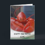 GLÜCKLICHER BIRTHDAY SON (Sprecher Lobster) Karte<br><div class="desc">Schicken Sie diesen TALKING LOBSTER an Ihren Sohn für seinen besonderen Tag und lass ihm wissen,  dass Sie an ihn denken und wirklich hoffen,  dass er seinen Tag genießt.</div>