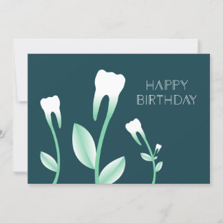 GLÜCKLICHER BIRTHTAG blühende Zähne Einladung