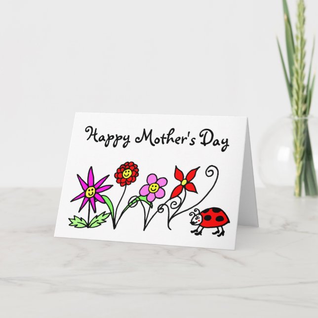 Glücklicher Blumenmuttertag Karte (Vorderseite)