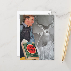 Glücklicher Bock Vintage Collage Postkarte