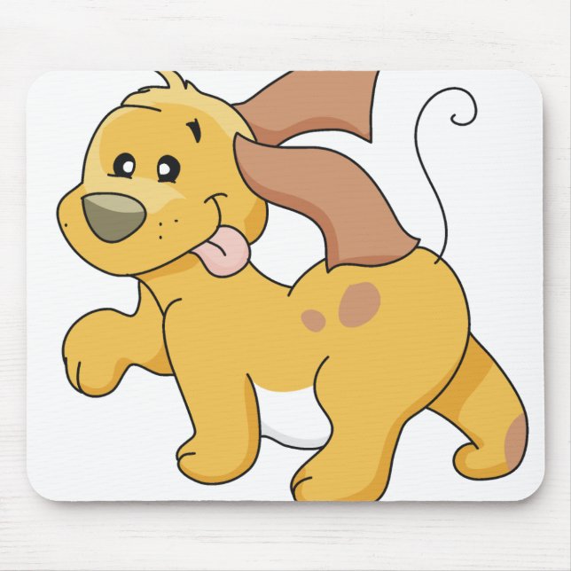Glücklicher Brown-Hund Mousepad (Vorne)