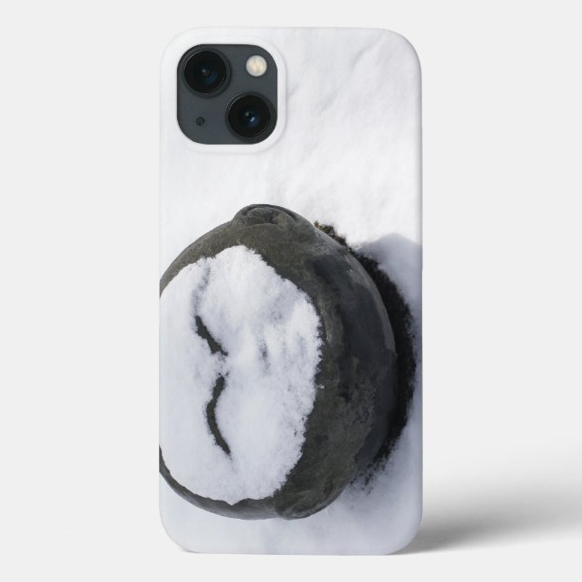 Glücklicher Buddha mit Schnee-Gesichtsbehandlung Case-Mate iPhone Hülle (Rückseite)