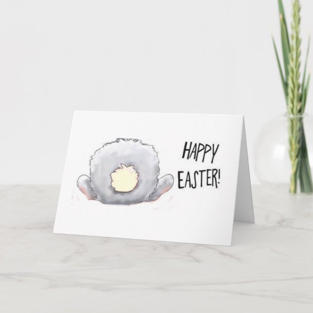 GLÜCKLICHER "BUNNY HINTERN" FEIERTAGSKARTE (Vorderseite)