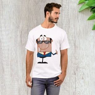 Glücklicher Büromitarbeiter mit erhobenem Daumen T-Shirt