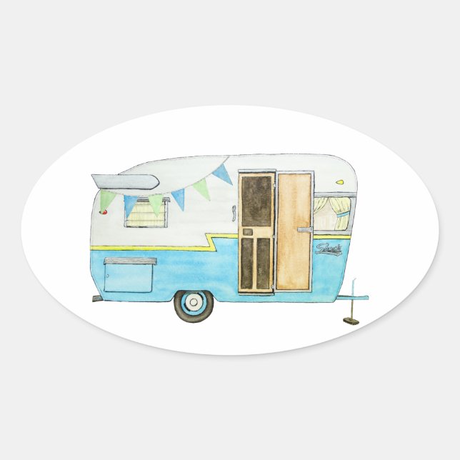 Glücklicher Camper Aufkleber (Vorderseite)