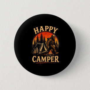 Glücklicher Camper Bigfoot Sasquatch Outdoor-Abent Button