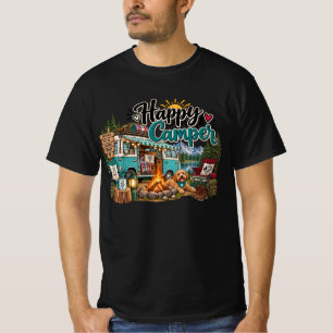 Glücklicher Camper Camping-Design T-Shirt