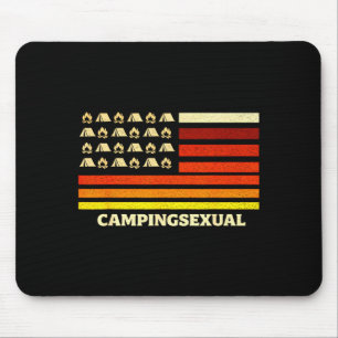 Glücklicher Camper Camping-Leben Retro-Flagge Zelt Mousepad