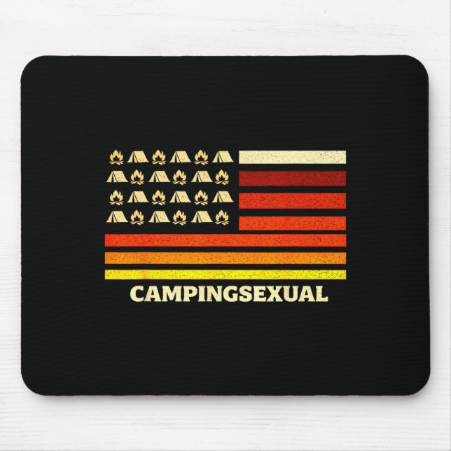 Glücklicher Camper Camping-Leben Retro-Flagge Zelt Mousepad (Vorne)