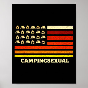 Glücklicher Camper Camping-Leben Retro-Flagge Zelt Poster