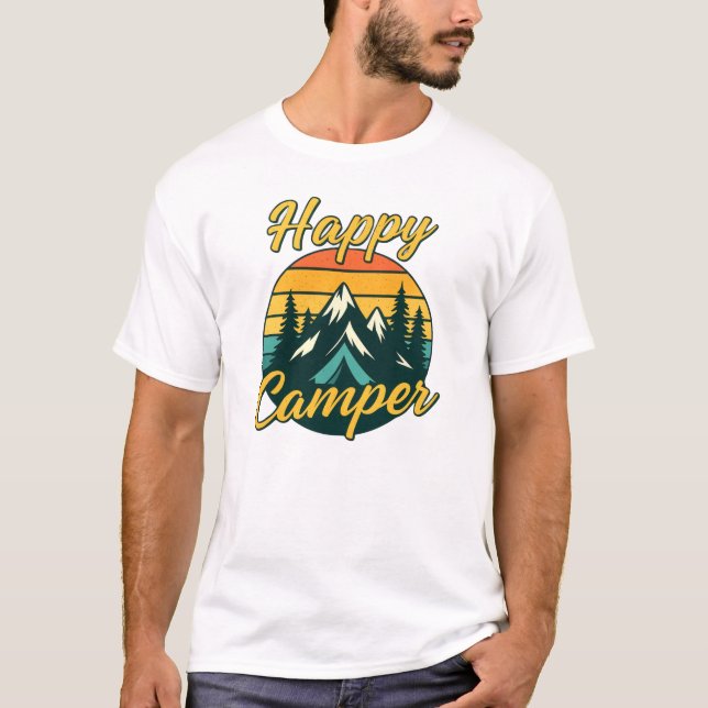 Glücklicher Camper, Camping Vibes T-Shirt (Vorderseite)