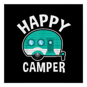 Glücklicher Camper Campingwagen Wohnwagen Lustiger Poster