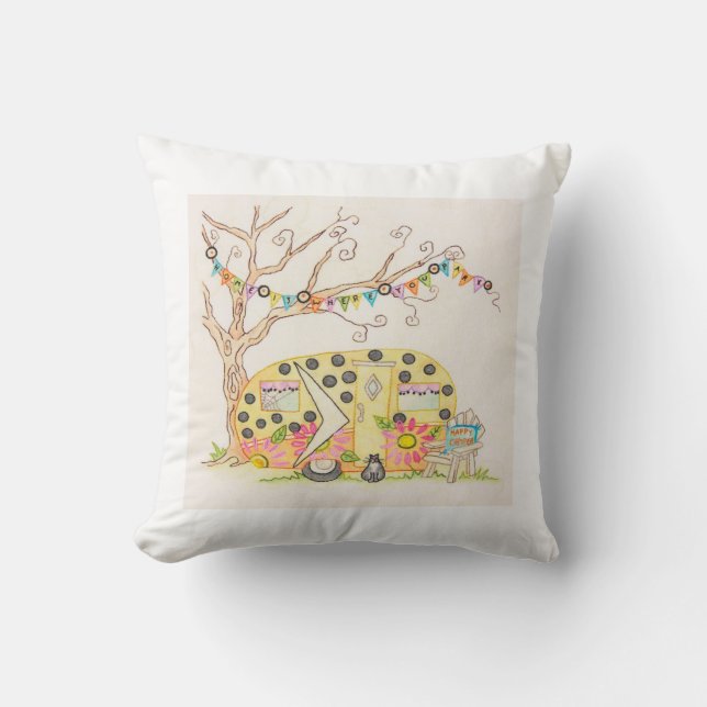 **GLÜCKLICHER CAMPER** CHRISTMAS PILLOW KISSEN (Vorderseite)