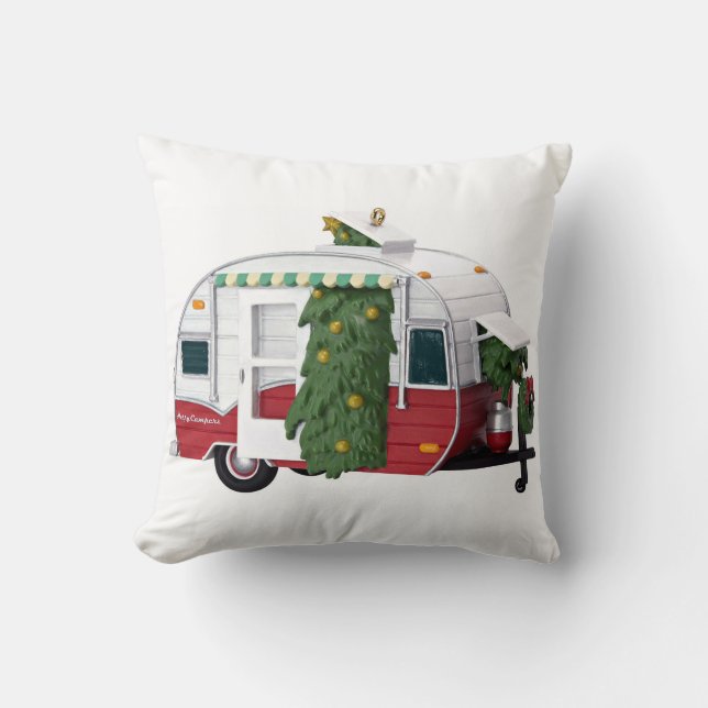 **GLÜCKLICHER CAMPER** CHRISTMAS PILLOW KISSEN (Vorderseite)
