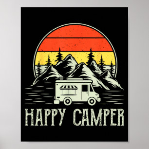 Glücklicher Camper Kleinkind Junge lustig vintage  Poster