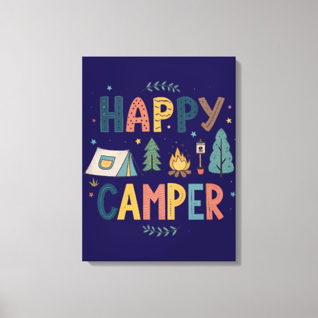 Glücklicher Camper Leinwanddruck  (Vorderseite)