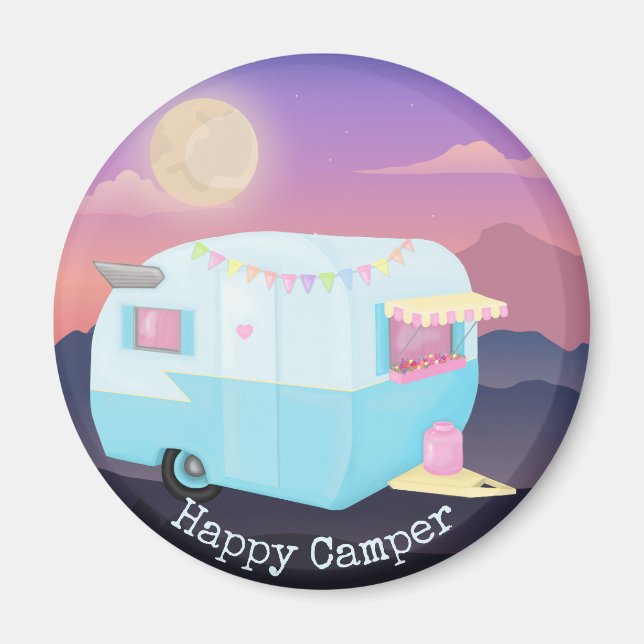 Glücklicher Camper Magnet (Vorne)