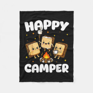 Glücklicher Camper Marshmallow Lustiges Camping Mä Fleecedecke