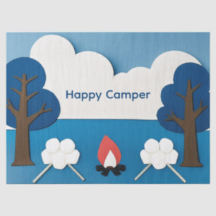 Glücklicher Camper mit individuellem Text mit Feue Seidenpapier