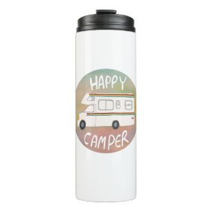 Glücklicher Camper Regenbogen RV Sonnenuntergang M Thermosbecher