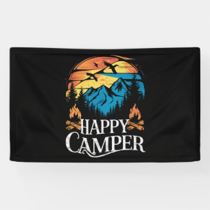 Glücklicher Camper Retro Vintage passender Camping Banner