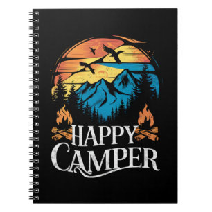 Glücklicher Camper Retro Vintage passendes Camping Notizblock