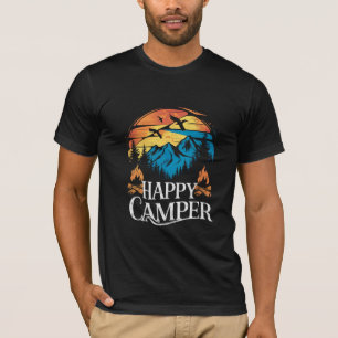 Glücklicher Camper Retro Vintage passendes Camping T-Shirt